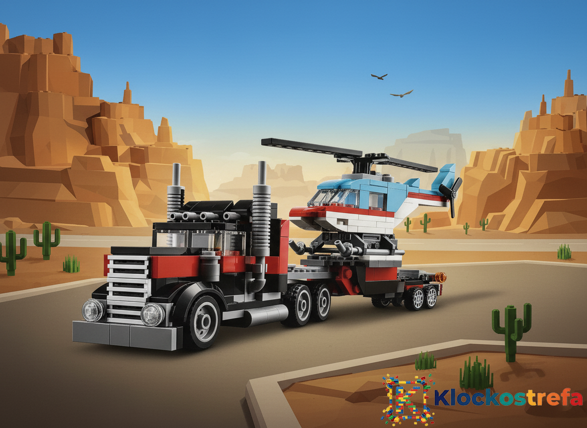 LEGO® 31146 Creator 3w1 - Ciężarówka z platformą i helikopterem